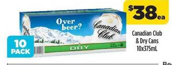 Liquorland Canadian Club & Dry Cans offer