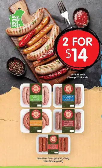 Spudshed Galati Bros Sausages Or Beef Chevap offer
