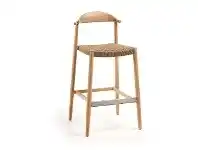LivingStyles Galton Eucalyptus Timber Indoor / Outdoor Bar Stool with Rope Seat, Natural / Brown offer