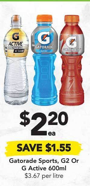 Drakes Gatorade Sports G2 Or G Active offer