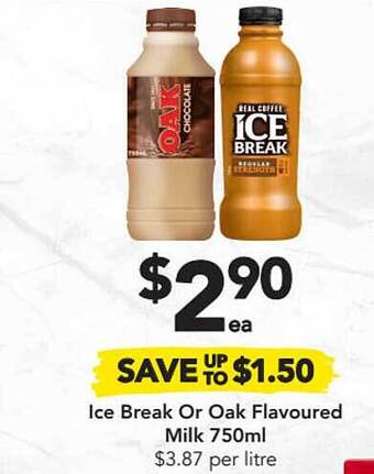 Drakes Ice Break Or Oak Flavoured Milk offer