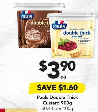 Drakes Pauls Double Thick Custard offer