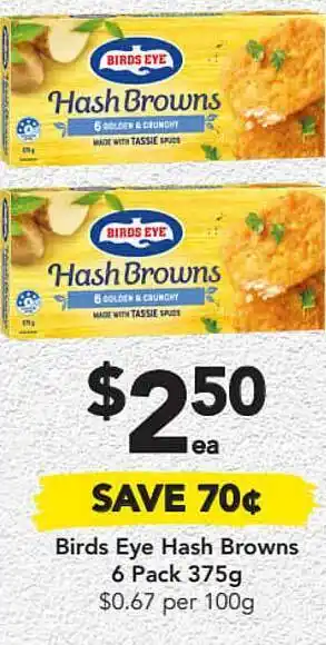 Drakes Birds Eye Hash Browns 6 Pack offer