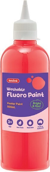 Officeworks Kadink Washable Fluoro Paint 500mL - Pink offer