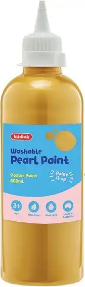 Officeworks Kadink Washable Pearl Paint 500mL - Gold offer