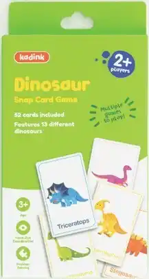 Officeworks Kadink 52 Pack Snap Playing Cards - Dinosaur offer