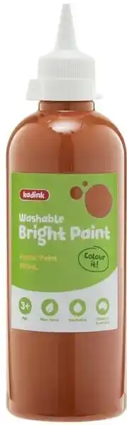 Officeworks Kadink Washable Bright Paint 500mL - Brown offer