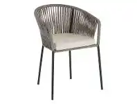 LivingStyles Wilton Rope & Steel Alfresco Dining Armchair, Grey offer