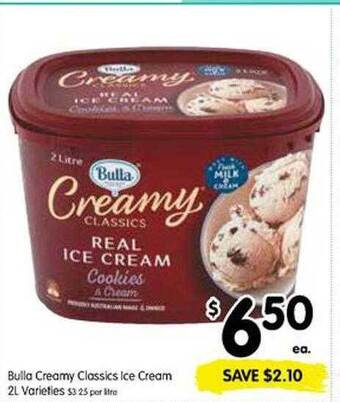 Spar Bulla Creamy Classics Ice Cream offer