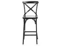 LivingStyles Ruelle Commercial Grade Metal Indoor / Outdoor Cross Back Bar Chair, Matt Black offer