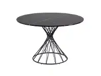 LivingStyles Rossetta Marble Topped Metal Round Dining Table, 120cm offer