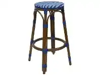 LivingStyles Amalfi Commercial Grade Wicker & Aluminium Indoor / Outdoor Bar Stool, Blue offer