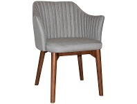 LivingStyles Coogee Commercial Grade Gravity Fabric Dining Armchair, Timber Leg, Steel / Light Walnut offer