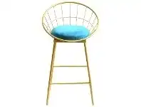 LivingStyles Domed Metal Counter Stool, Gold / Aqua offer