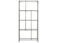 LivingStyles Lotta Glass & Metal Display Shelf, Silver offer