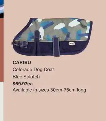 Caribu Colorado Dog Coat Blue Splotch