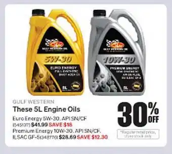 SuperCheap Auto Gul Western These 5l Engine Oils offer