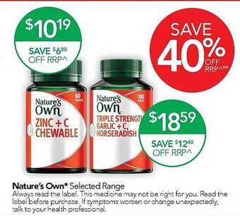 Terry White Nature's Own Selected Range offer
