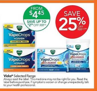 Terry White Vicks Selected Range offer