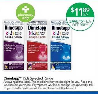 Terry White Dimetapp Kids Selected Range offer