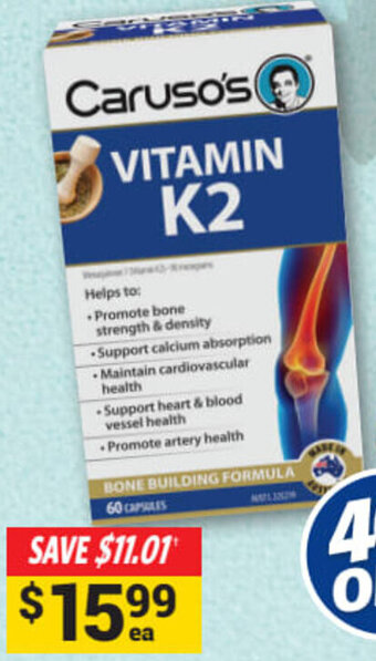 Cincotta Chemist Caruso's Vitamin K2 60 Capsules offer
