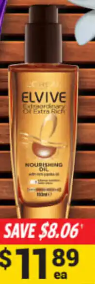 Cincotta Chemist Elvive Extraordinary Extra Rich Oil 100ml offer
