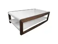 LivingStyles Oslo Coffee Table, 120cm, White / Walnut offer