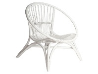 Tokyo Rattan Lounge Chair, White