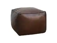 LivingStyles Bellhouse Vintage Leather Ottoman, Square offer