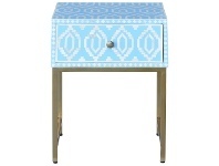LivingStyles Belgravia Hand Crafted Bone Inlay Single Drawer Side Table offer