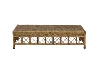 LivingStyles Savannah Lattice Rattan Coffee Table, 150cm, Tobacco offer