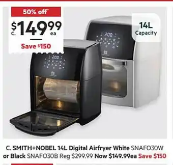 Harris Scarfe Smith+nobel 14l Digital Airfryer White Or Black offer