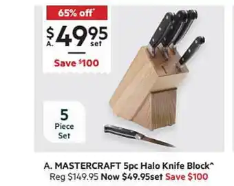Harris Scarfe Mastercraft 5pc Halo Knife Block offer