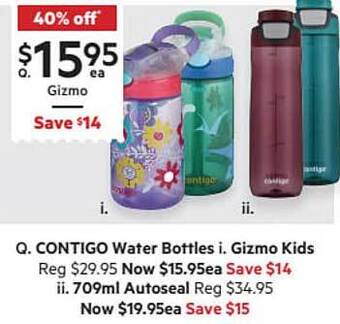 Harris Scarfe Contigo Water Bottles offer