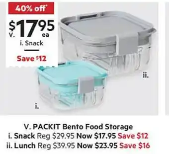 Packit Bento Food Storage