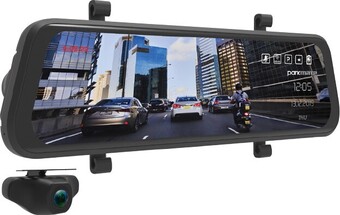 Autobarn Parkmate 9.6” Clip on Rearview Mirror with Dual DVR & Reverse Camera Monitor offer