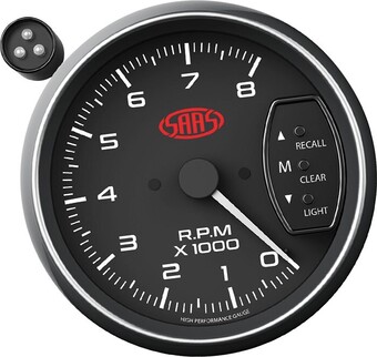 Autobarn SAAS 95MM Muscle Series Tachometer Shiftlite Black offer