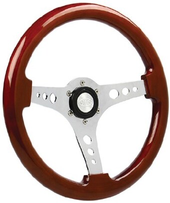 Autobarn SAAS Logano Chrome Wood Steering Wheel offer