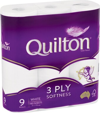 IGA Quilton Toilet Roll 3 Ply 9 Pack offer