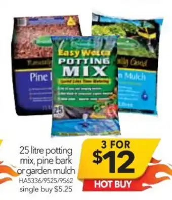 Cheap as Chips Potting Mix 25 Litre, Pine Bark or Garden Mulch offer