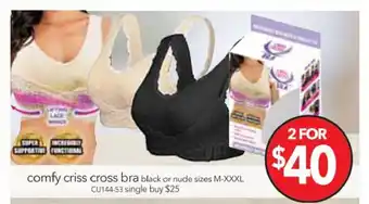 Comfy Criss Cross Bra M-XXXL