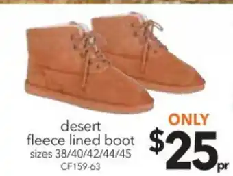 Cheap as Chips Desert Fleece Lined Boot Size 38/40/42/44/45 offer