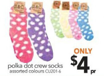 Cheap as Chips Polka Dot Crew Socks offer