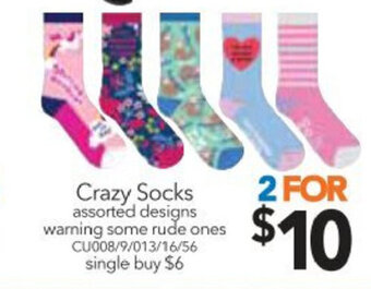 Cheap as Chips Crazy Socks offer