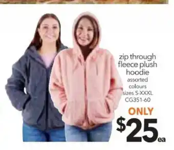 Cheap as Chips Zip Through Fleece Plush Hoodie Size S-XXXL offer