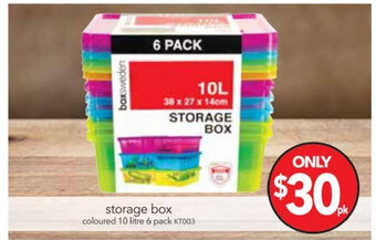 Cheap as Chips Storage Box Coloured 10 Litre 6 Pack offer