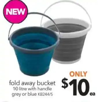 Cheap as Chips Fold Away Bucket 10 Litre with Handle offer