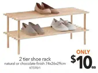 Cheap as Chips Shoe Rack 2 Tier 74x26x29cm offer
