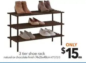 Cheap as Chips Shoe Rack 3 Tier 74x26x48cm offer