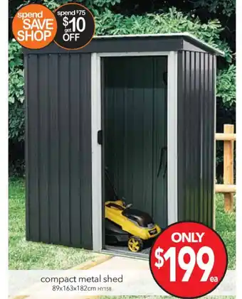 Cheap as Chips Compact Metal Shed 89x163x182cm offer